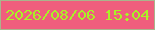 文字の大きさ：5、枠の色：aab48c、背景の色：f05e7d、文字の色：a9f326 無料ブログパーツのブログ時計