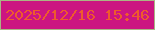 文字の大きさ：1、枠の色：aab584、背景の色：cc1581、文字の色：ee5b2c 無料ブログパーツのブログ時計