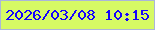 文字の大きさ：1、枠の色：aab6d9、背景の色：d6fa64、文字の色：1503fd 無料ブログパーツのブログ時計