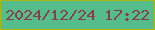 文字の大きさ：4、枠の色：aab70b、背景の色：54bd8b、文字の色：873f4c 無料ブログパーツのブログ時計