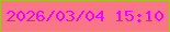 文字の大きさ：4、枠の色：aabd29、背景の色：fa7686、文字の色：f203f2 無料ブログパーツのブログ時計