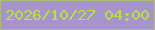 文字の大きさ：5、枠の色：aabd70、背景の色：a794cd、文字の色：bce13b 無料ブログパーツのブログ時計