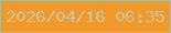 文字の大きさ：5、枠の色：aabf92、背景の色：f2992c、文字の色：ccc29b 無料ブログパーツのブログ時計