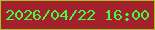 文字の大きさ：5、枠の色：aac024、背景の色：a3202d、文字の色：42fc42 無料ブログパーツのブログ時計