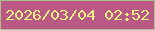 文字の大きさ：1、枠の色：aac08e、背景の色：ba5984、文字の色：ecef85 無料ブログパーツのブログ時計