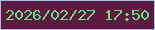 文字の大きさ：3、枠の色：aac0de、背景の色：5f183f、文字の色：58e780 無料ブログパーツのブログ時計
