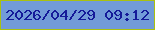 文字の大きさ：5、枠の色：aac10f、背景の色：729bd8、文字の色：151a99 無料ブログパーツのブログ時計