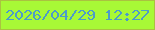 文字の大きさ：2、枠の色：aac240、背景の色：a8f936、文字の色：4c9bc9 無料ブログパーツのブログ時計