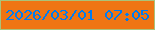 文字の大きさ：5、枠の色：aac279、背景の色：ef7513、文字の色：007cf0 無料ブログパーツのブログ時計