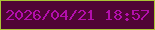 文字の大きさ：5、枠の色：aac435、背景の色：500535、文字の色：b30fac 無料ブログパーツのブログ時計