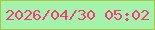 文字の大きさ：1、枠の色：aac540、背景の色：a4f3ad、文字の色：f83a7f 無料ブログパーツのブログ時計