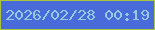 文字の大きさ：5、枠の色：aac73c、背景の色：496ad9、文字の色：94cae4 無料ブログパーツのブログ時計