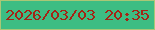 文字の大きさ：4、枠の色：aac776、背景の色：3dbd83、文字の色：a42415 無料ブログパーツのブログ時計