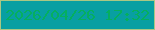 文字の大きさ：1、枠の色：aac784、背景の色：089fa2、文字の色：05af5f 無料ブログパーツのブログ時計