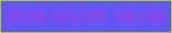 文字の大きさ：5、枠の色：aac826、背景の色：6257f4、文字の色：ab39e0 無料ブログパーツのブログ時計