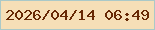 文字の大きさ：2、枠の色：aac9c8、背景の色：f6dfb7、文字の色：672905 無料ブログパーツのブログ時計