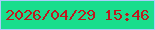 文字の大きさ：1、枠の色：aacefb、背景の色：19dd8d、文字の色：bf181e 無料ブログパーツのブログ時計