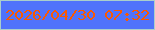 文字の大きさ：4、枠の色：aacfcb、背景の色：5073fb、文字の色：f95901 無料ブログパーツのブログ時計