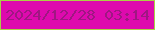 文字の大きさ：5、枠の色：aad046、背景の色：de0aae、文字の色：9f1782 無料ブログパーツのブログ時計