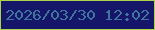 文字の大きさ：5、枠の色：aad348、背景の色：15166a、文字の色：40759d 無料ブログパーツのブログ時計