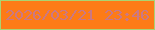 文字の大きさ：1、枠の色：aad372、背景の色：fd7b17、文字の色：ca7884 無料ブログパーツのブログ時計