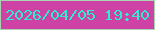 文字の大きさ：3、枠の色：aad4b1、背景の色：ce42a5、文字の色：31ebcd 無料ブログパーツのブログ時計