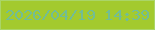文字の大きさ：1、枠の色：aad568、背景の色：a3ca2e、文字の色：72bd95 無料ブログパーツのブログ時計