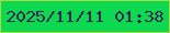 文字の大きさ：3、枠の色：aad844、背景の色：0cd94f、文字の色：2f2a54 無料ブログパーツのブログ時計