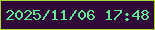 文字の大きさ：5、枠の色：aada35、背景の色：310938、文字の色：66e997 無料ブログパーツのブログ時計
