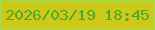 文字の大きさ：4、枠の色：aadc45、背景の色：cbca1b、文字の色：52a924 無料ブログパーツのブログ時計