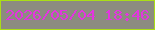 文字の大きさ：3、枠の色：aade16、背景の色：8c8c80、文字の色：e335df 無料ブログパーツのブログ時計