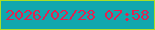 文字の大きさ：2、枠の色：aade26、背景の色：11a7ae、文字の色：e2224f 無料ブログパーツのブログ時計