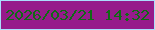 文字の大きさ：1、枠の色：aadefd、背景の色：961b8b、文字の色：106a15 無料ブログパーツのブログ時計