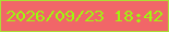 文字の大きさ：1、枠の色：aadf34、背景の色：f16668、文字の色：9ff60f 無料ブログパーツのブログ時計