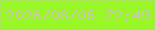 文字の大きさ：2、枠の色：aae459、背景の色：99f627、文字の色：c8cca4 無料ブログパーツのブログ時計