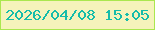文字の大きさ：1、枠の色：aae74f、背景の色：f5f3bb、文字の色：15bcaa 無料ブログパーツのブログ時計