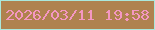 文字の大きさ：2、枠の色：aae8dc、背景の色：af824f、文字の色：f497c2 無料ブログパーツのブログ時計