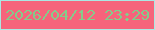 文字の大きさ：4、枠の色：aae8e3、背景の色：f6647b、文字の色：84cb8a 無料ブログパーツのブログ時計