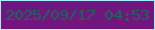 文字の大きさ：5、枠の色：aaedfd、背景の色：71167e、文字の色：186858 無料ブログパーツのブログ時計
