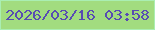文字の大きさ：3、枠の色：aaeeb2、背景の色：a2dc7f、文字の色：584cb2 無料ブログパーツのブログ時計