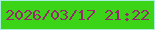 文字の大きさ：5、枠の色：aaefdd、背景の色：3bd416、文字の色：99296e 無料ブログパーツのブログ時計