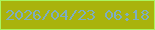 文字の大きさ：4、枠の色：aaf55f、背景の色：a9b30c、文字の色：7eadbf 無料ブログパーツのブログ時計