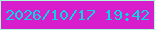 文字の大きさ：1、枠の色：aafed5、背景の色：d81ecc、文字の色：06d7df 無料ブログパーツのブログ時計