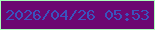 文字の大きさ：3、枠の色：aaffb9、背景の色：6c0771、文字の色：3a53bd 無料ブログパーツのブログ時計
