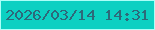 文字の大きさ：2、枠の色：aafff8、背景の色：0cd0c2、文字の色：2d697a 無料ブログパーツのブログ時計
