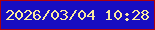 文字の大きさ：1、枠の色：ab000d、背景の色：170dc1、文字の色：fae99f 無料ブログパーツのブログ時計