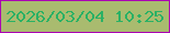 文字の大きさ：3、枠の色：ab02b3、背景の色：a9bb6f、文字の色：2ab165 無料ブログパーツのブログ時計