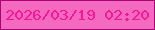 文字の大きさ：4、枠の色：ab0373、背景の色：f46ac0、文字の色：fa148e 無料ブログパーツのブログ時計