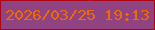 文字の大きさ：4、枠の色：ab0416、背景の色：904381、文字の色：f26801 無料ブログパーツのブログ時計