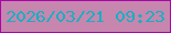 文字の大きさ：3、枠の色：ab04ab、背景の色：c686ad、文字の色：13b0c5 無料ブログパーツのブログ時計
